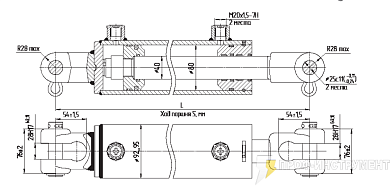 Гидроцилиндр МС80/40х400-3(4).44(715)
